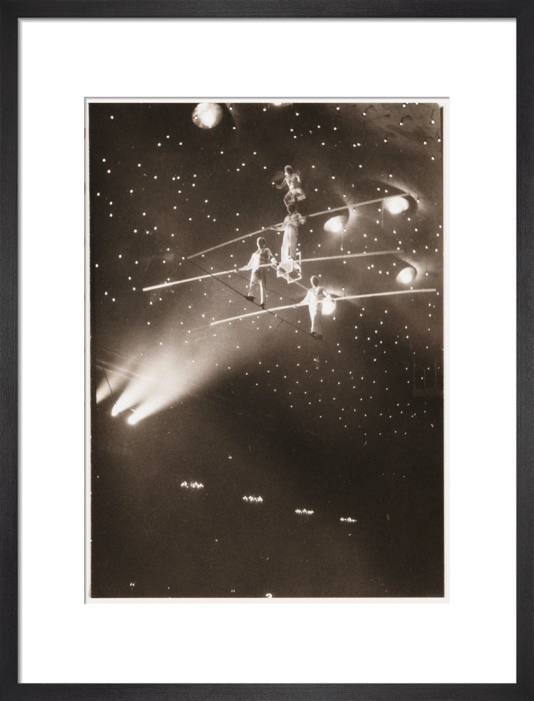 Tightrope walkers, c 1930. art print medium black Art Print - Science Museum Shop