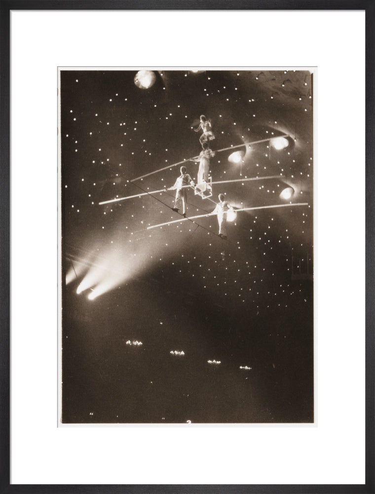 Tightrope walkers, c 1930. art print large black Art Print - Science Museum Shop