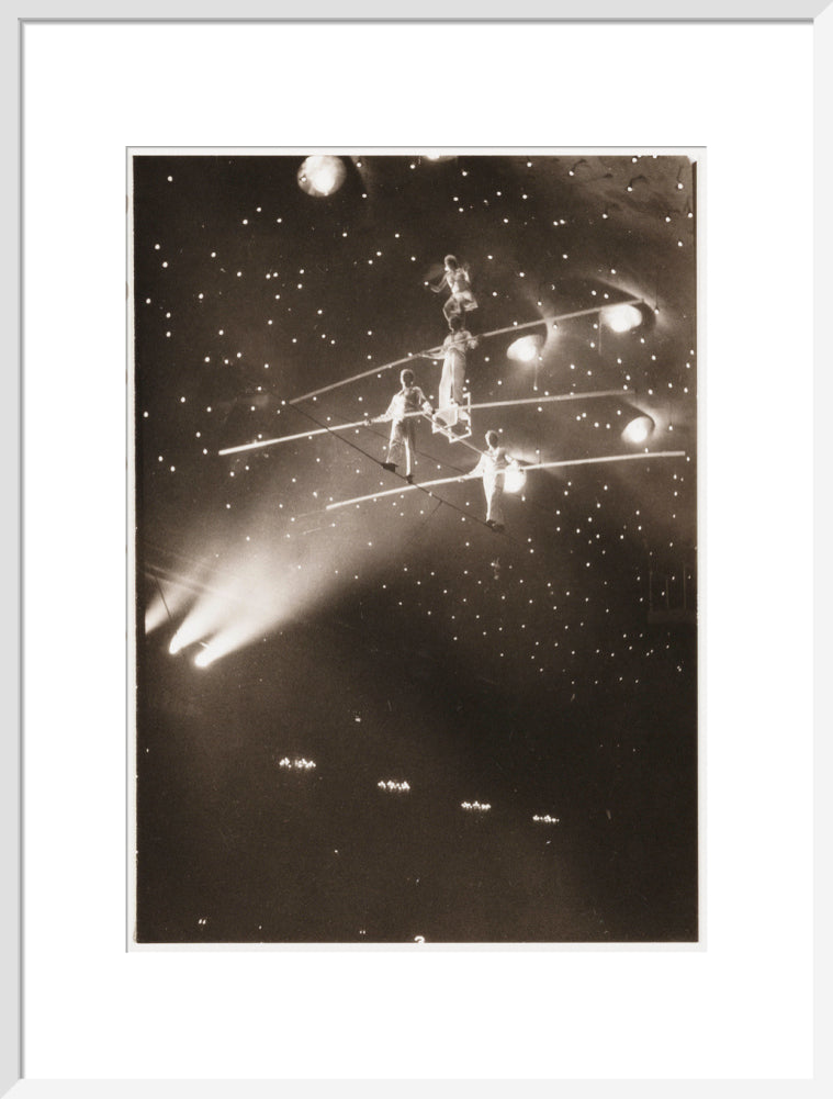 Tightrope walkers, c 1930. art print large white Art Print - Science Museum Shop