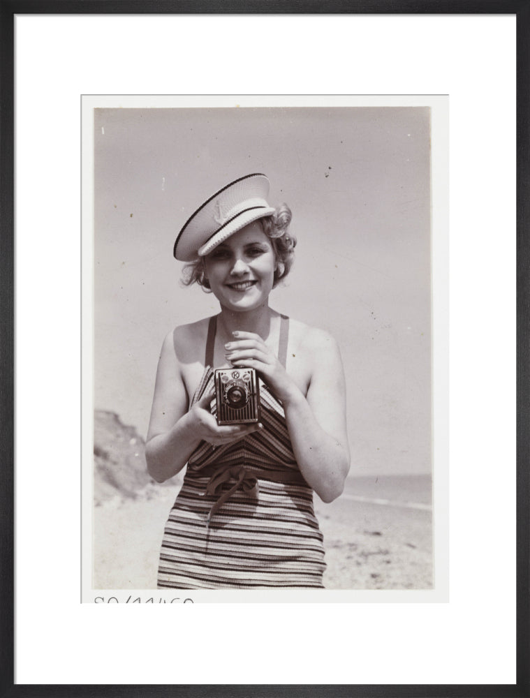 Woman taking a photograph, about 1935 art print large black Art Print - Science Museum Shop
