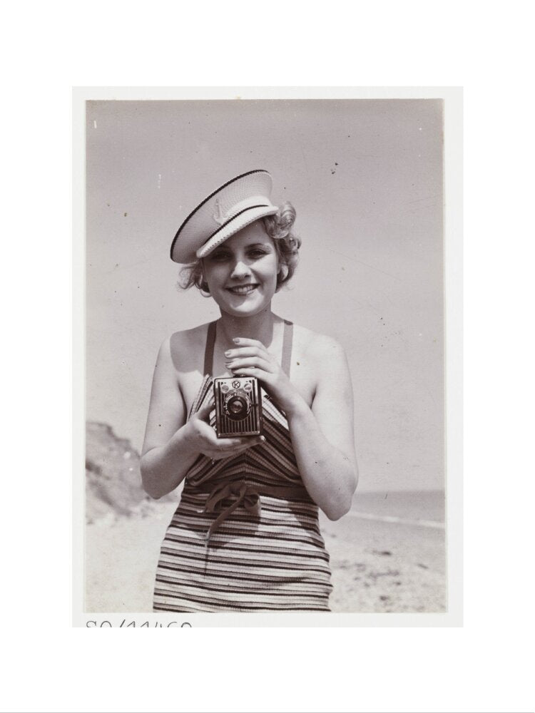 Woman taking a photograph, about 1935 art print medium none Art Print - Science Museum Shop