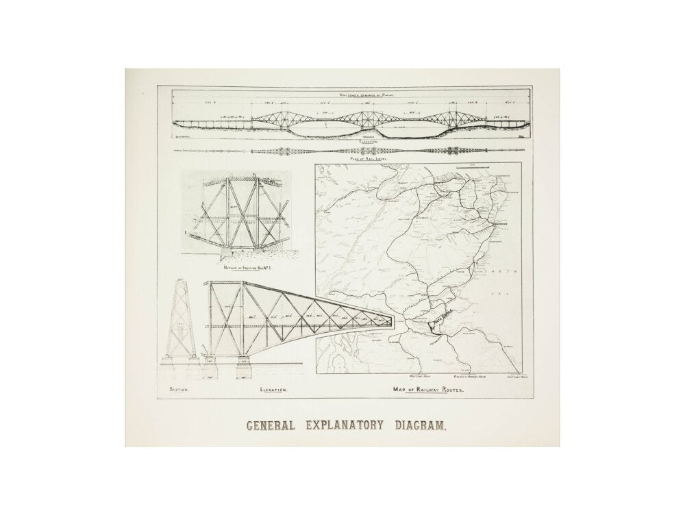 Plans for the Forth Railway Bridge, 1889. art print medium none Art Print - Science Museum Shop