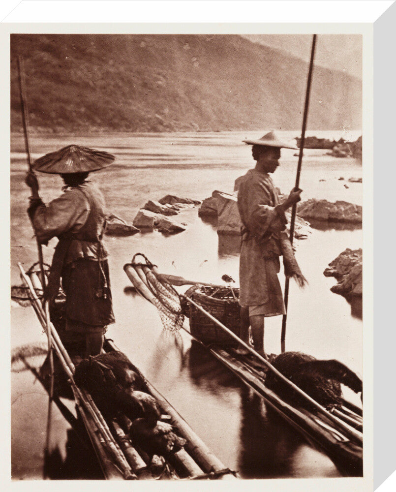 'Fishing With Cormorants', c 1871. stretched canvas medium none Art Print - Science Museum Shop