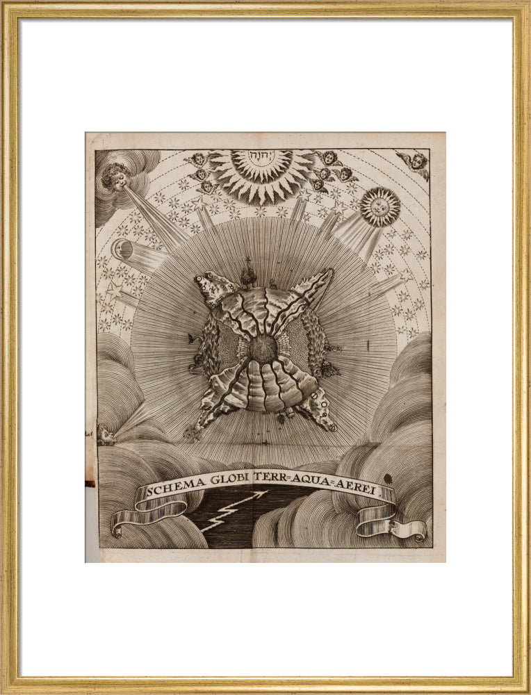 Earth-Water-Air, 1689. art print large gold Art Print - Science Museum Shop
