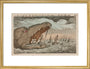 Sea monster devouring a fleet of ships, 1811. art print medium gold Art Print - Science Museum Shop
