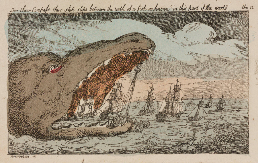 Sea monster devouring a fleet of ships, 1811. Art Print - Science Museum Shop