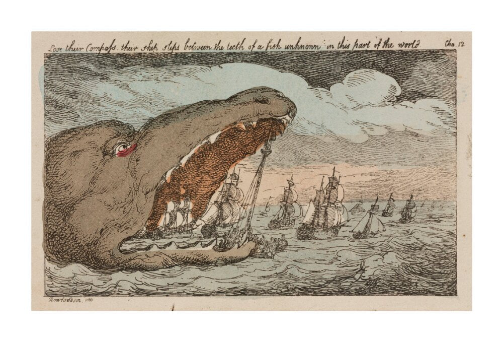 Sea monster devouring a fleet of ships, 1811. unstretched canvas extra large none Art Print - Science Museum Shop