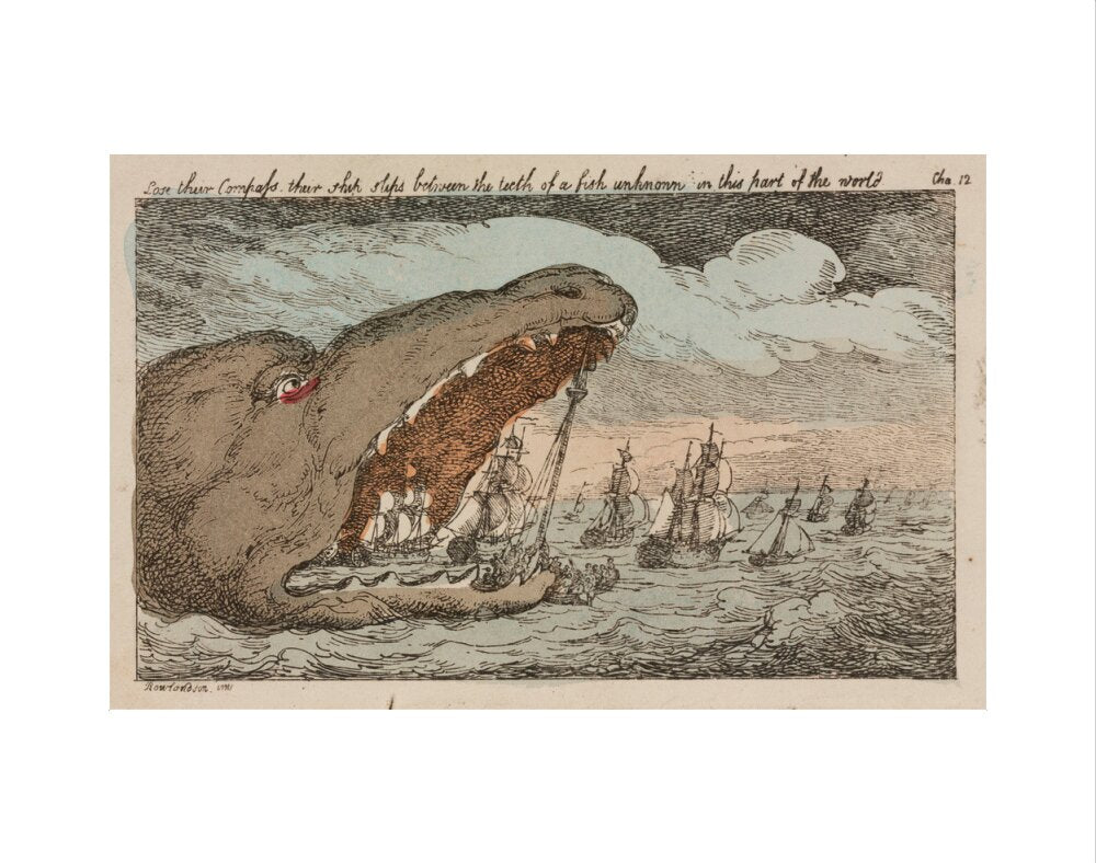 Sea monster devouring a fleet of ships, 1811. art print extra small none Art Print - Science Museum Shop