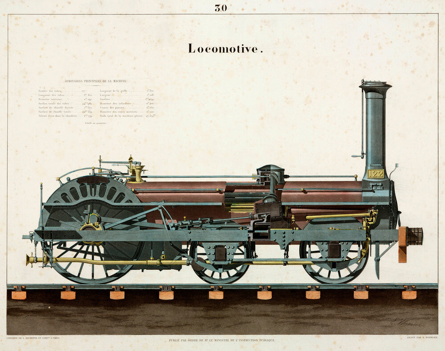 Steam locomotive, 1856. Art Print - Science Museum Shop