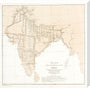 Index chart to the Great Trigonometrical Survey of India, 1870. stretched canvas large none Art Print - Science Museum Shop