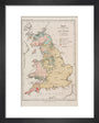 Map of the coal fields of Great Britain, 1869. art print extra small black Art Print - Science Museum Shop