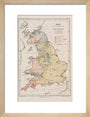 Map of the coal fields of Great Britain, 1869. art print small natural Art Print - Science Museum Shop