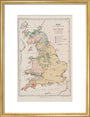 Map of the coal fields of Great Britain, 1869. art print medium gold Art Print - Science Museum Shop