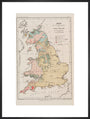 Map of the coal fields of Great Britain, 1869. art print extra large black Art Print - Science Museum Shop