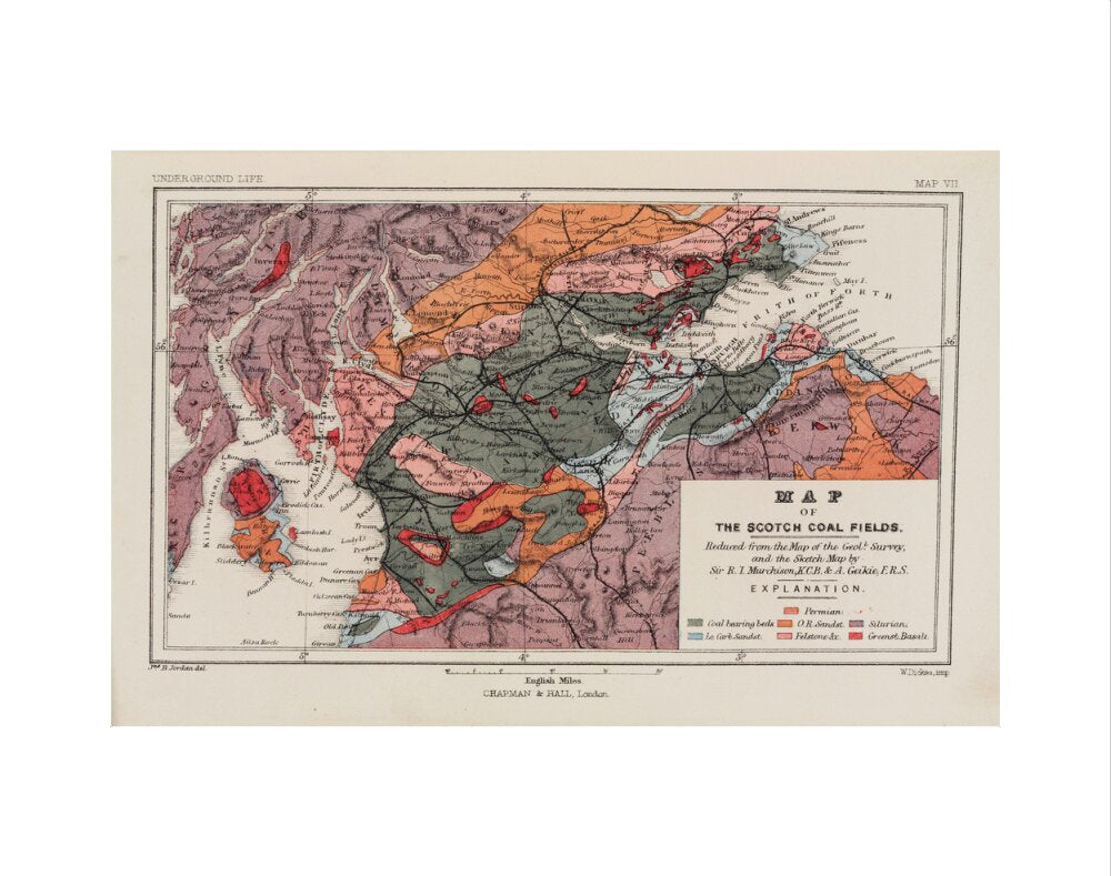 Map of the coal fields of Scotland, 1869. art print extra small none Art Print - Science Museum Shop