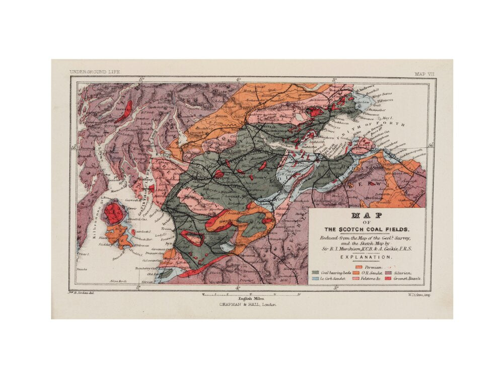 Map of the coal fields of Scotland, 1869. art print medium none Art Print - Science Museum Shop