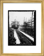 Launch Of HMS Cornwallis At Thames Ironworks, Blackwall', 1901 art print small gold Art Print - Science Museum Shop