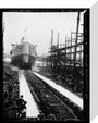 Launch Of HMS Cornwallis At Thames Ironworks, Blackwall', 1901 stretched canvas small none Art Print - Science Museum Shop