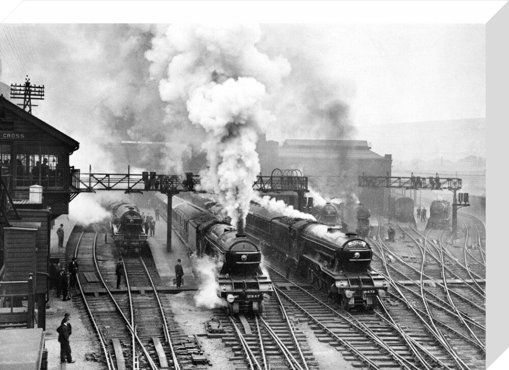 Flying Scotsman at King's Cross station, c 1930. stretched canvas medium none Art Print - Science Museum Shop
