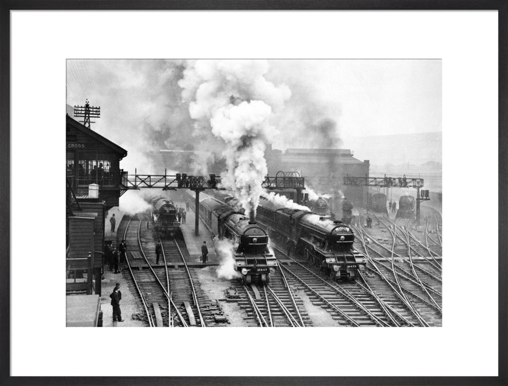 Flying Scotsman at King's Cross station, c 1930. art print large black Art Print - Science Museum Shop