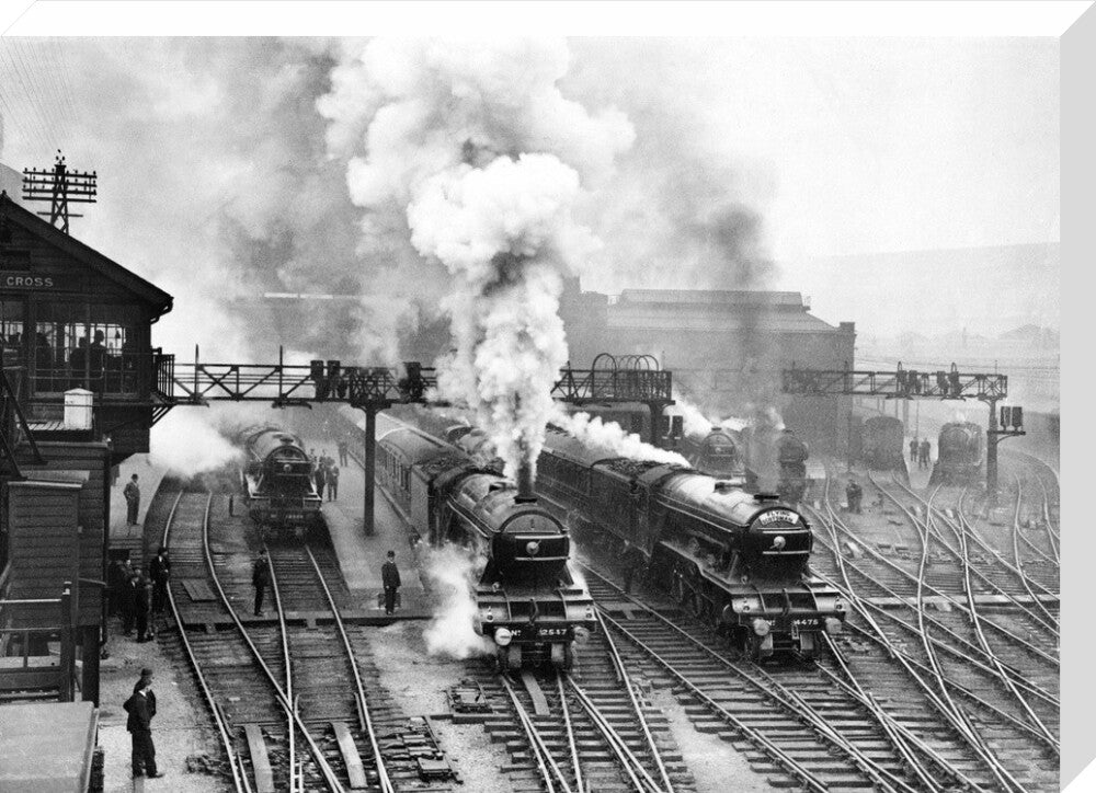 Flying Scotsman at King's Cross station, c 1930. stretched canvas large none Art Print - Science Museum Shop