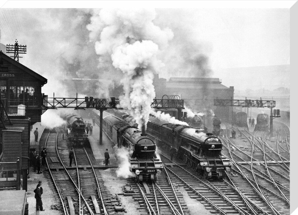 Flying Scotsman at King's Cross station, c 1930. stretched canvas extra large none Art Print - Science Museum Shop
