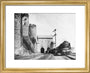 Irish Mail passing Conwy Castle, 1936. art print extra small gold Art Print - Science Museum Shop