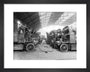 Lorries being refuelled at St Pancras goods depot, London, 11 July 1917. art print extra small black Art Print - Science Museum Shop