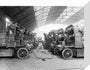 Lorries being refuelled at St Pancras goods depot, London, 11 July 1917. stretched canvas small none Art Print - Science Museum Shop