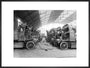Lorries being refuelled at St Pancras goods depot, London, 11 July 1917. art print extra large black Art Print - Science Museum Shop