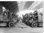 Lorries being refuelled at St Pancras goods depot, London, 11 July 1917. stretched canvas extra large none Art Print - Science Museum Shop