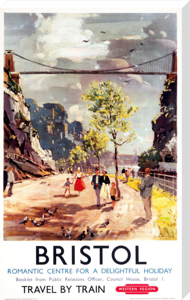'Bristol - Romantic Centre for a Delightful Holiday', BR poster, c 1950s. stretched canvas extra large none Art Print - Science Museum Shop