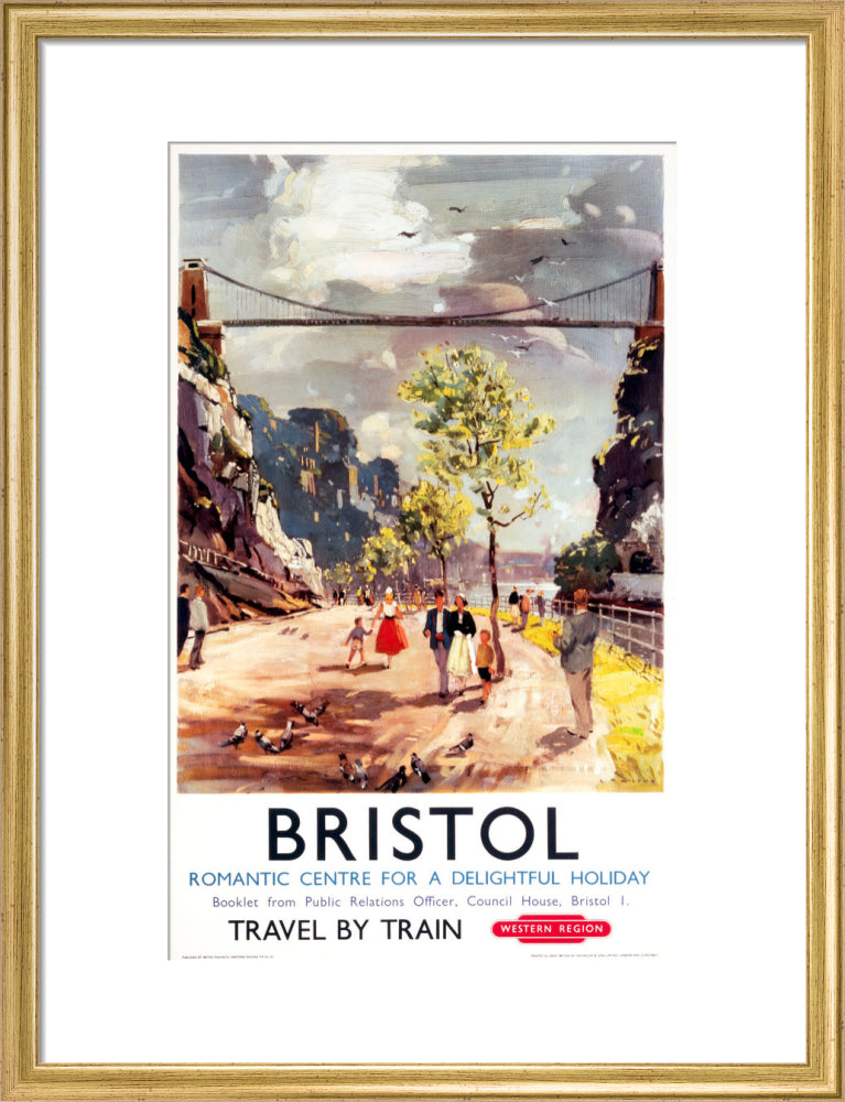 'Bristol - Romantic Centre for a Delightful Holiday', BR poster, c 1950s. art print medium gold Art Print - Science Museum Shop