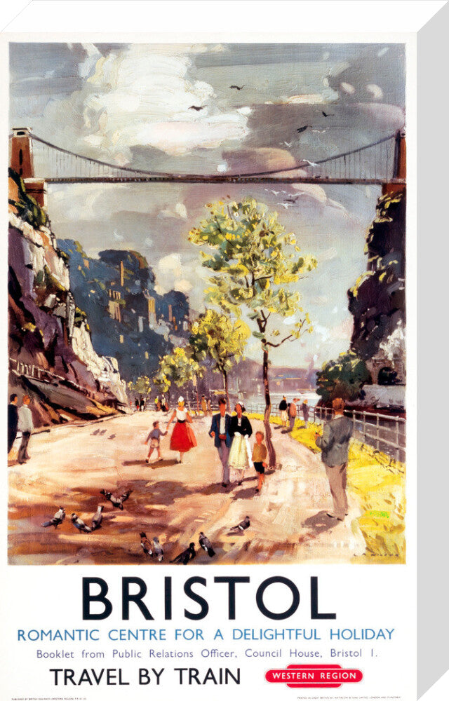 'Bristol - Romantic Centre for a Delightful Holiday', BR poster, c 1950s. stretched canvas medium none Art Print - Science Museum Shop
