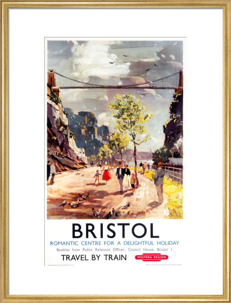 'Bristol - Romantic Centre for a Delightful Holiday', BR poster, c 1950s. art print large gold Art Print - Science Museum Shop
