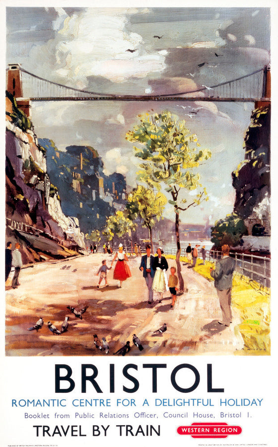 'Bristol - Romantic Centre for a Delightful Holiday', BR poster, c 1950s. Art Print - Science Museum Shop