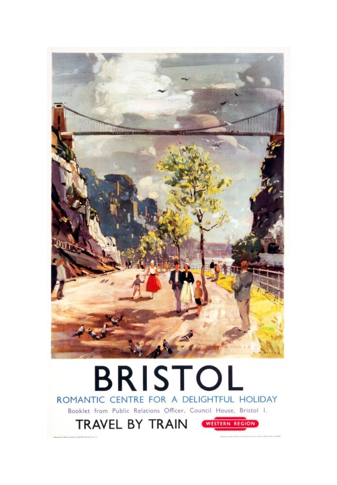 'Bristol - Romantic Centre for a Delightful Holiday', BR poster, c 1950s. unstretched canvas medium none Art Print - Science Museum Shop