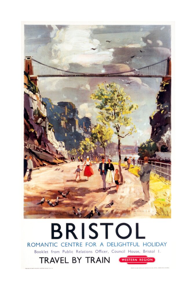 'Bristol - Romantic Centre for a Delightful Holiday', BR poster, c 1950s. unstretched canvas large none Art Print - Science Museum Shop