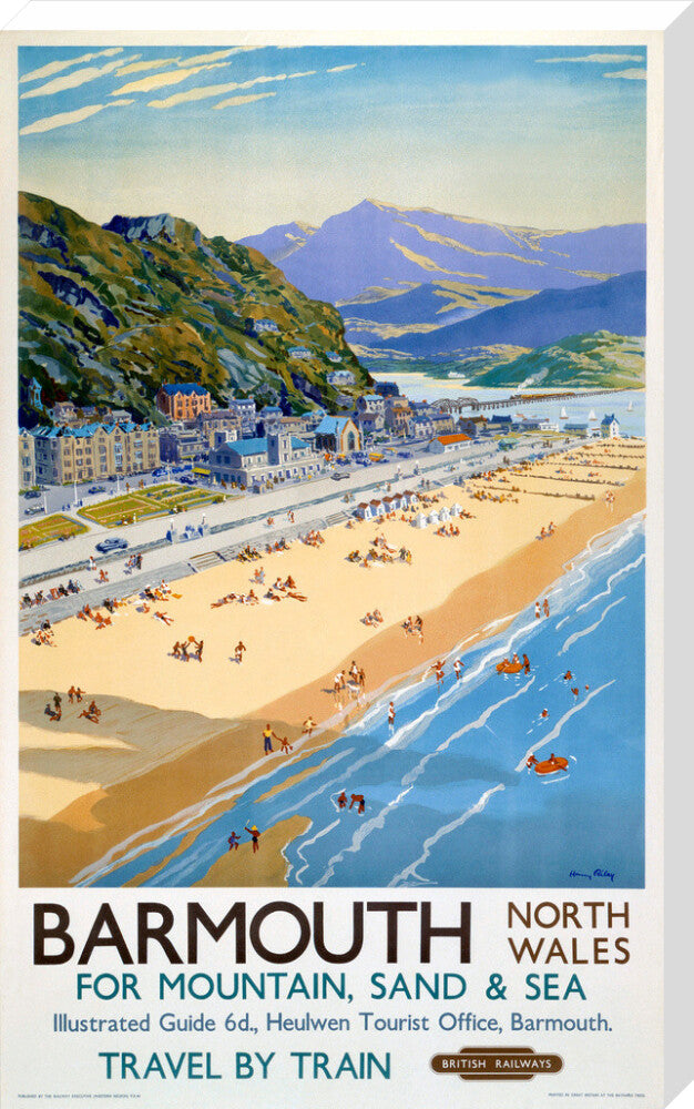 'Barmouth', BR poster, 1948-1965. stretched canvas extra large none Art Print - Science Museum Shop