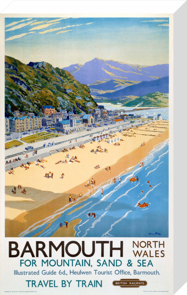 'Barmouth', BR poster, 1948-1965. stretched canvas medium none Art Print - Science Museum Shop