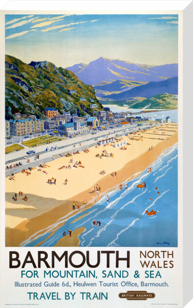 'Barmouth', BR poster, 1948-1965. stretched canvas large none Art Print - Science Museum Shop