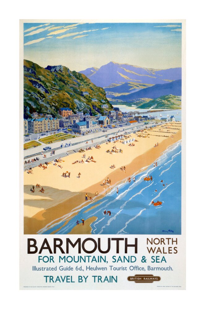 'Barmouth', BR poster, 1948-1965. unstretched canvas extra large none Art Print - Science Museum Shop