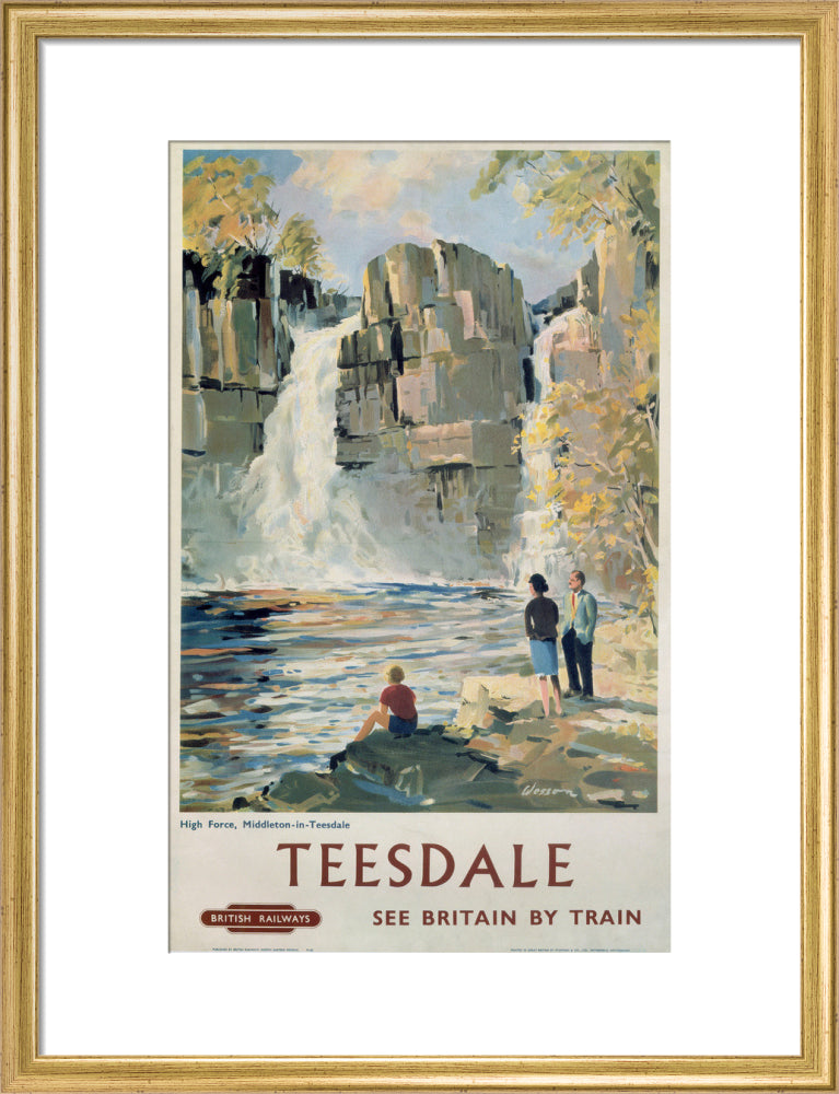 'Teesdale', BR poster, 1962. art print medium gold Art Print - Science Museum Shop