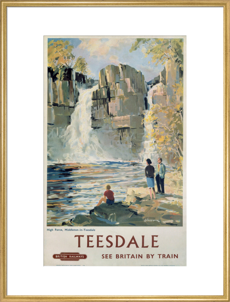 'Teesdale', BR poster, 1962. art print extra large gold Art Print - Science Museum Shop