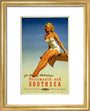 'Portsmouth and Southsea', BR poster, 1950s. art print extra small gold Art Print - Science Museum Shop