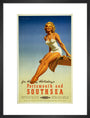 'Portsmouth and Southsea', BR poster, 1950s. art print medium black Art Print - Science Museum Shop