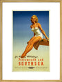 'Portsmouth and Southsea', BR poster, 1950s. art print large gold Art Print - Science Museum Shop