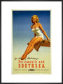 'Portsmouth and Southsea', BR poster, 1950s. art print extra large black Art Print - Science Museum Shop