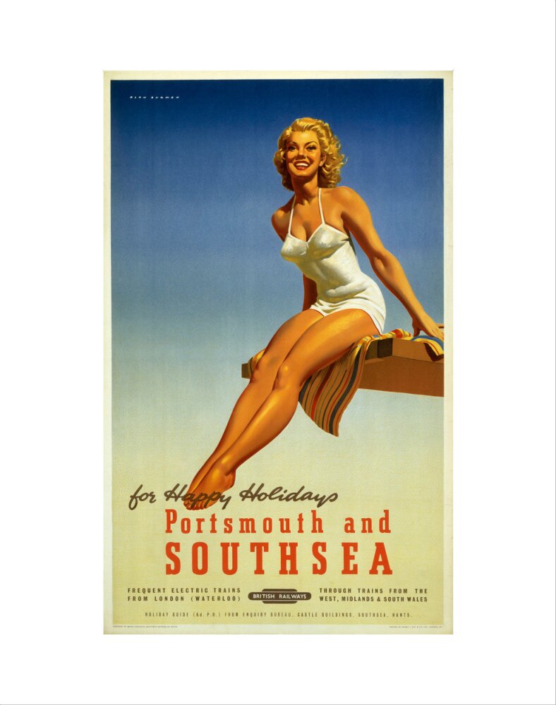 'Portsmouth and Southsea', BR poster, 1950s. art print extra small none Art Print - Science Museum Shop