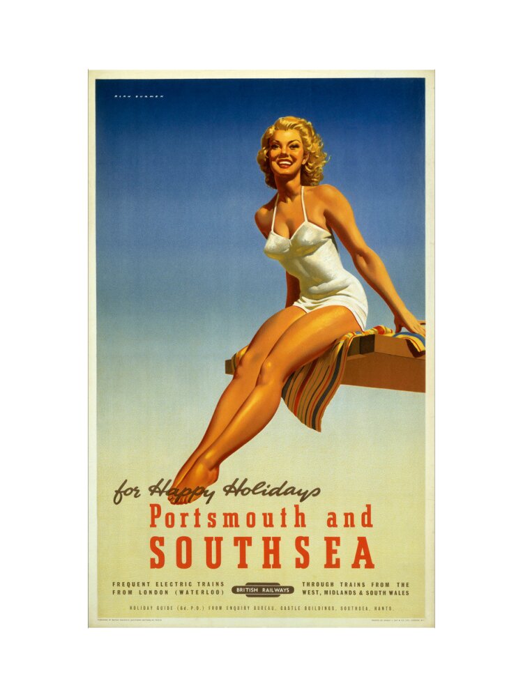 'Portsmouth and Southsea', BR poster, 1950s. art print small none Art Print - Science Museum Shop